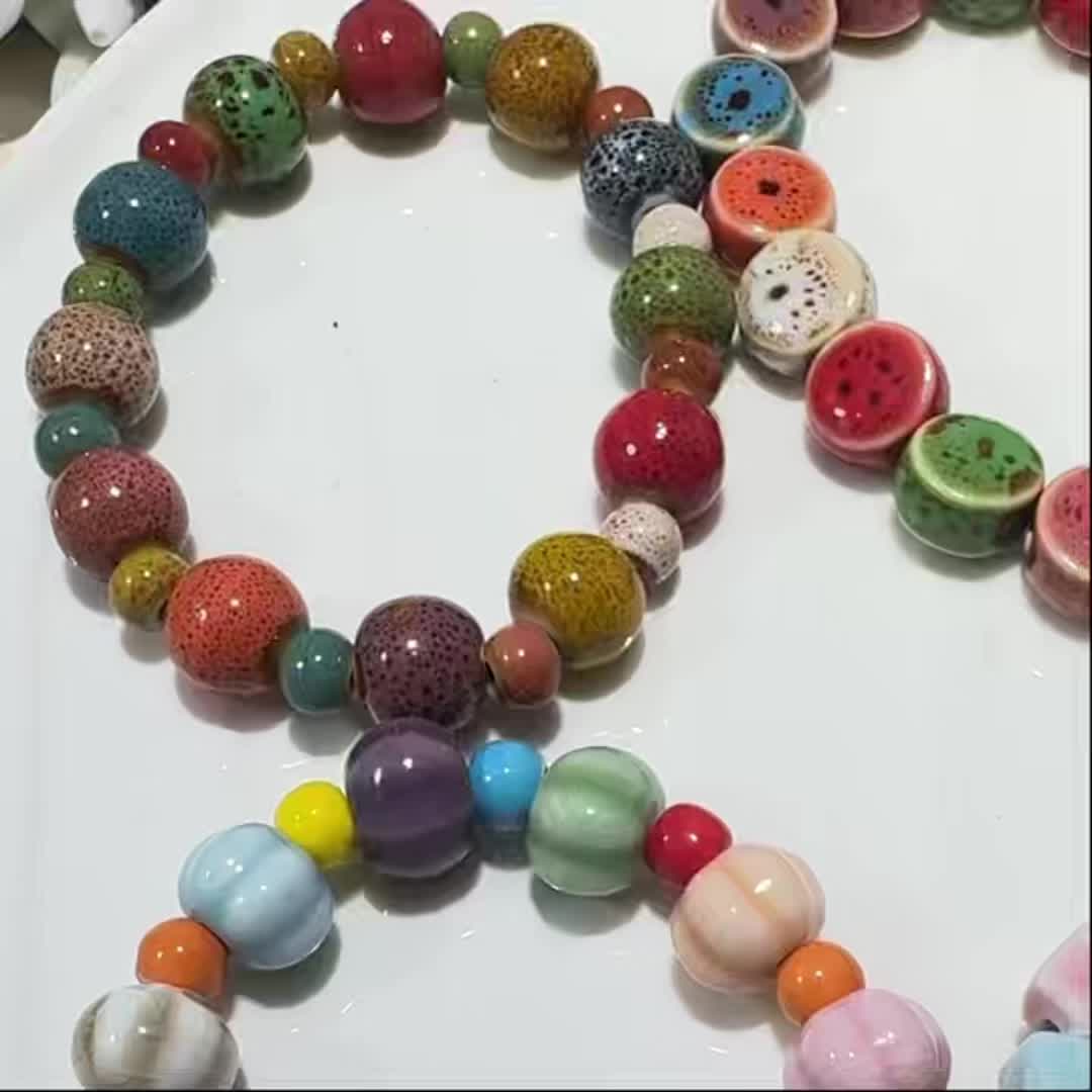 7pcs Handmade Vintage Bohemian Ceramic Bracelet Set for Women